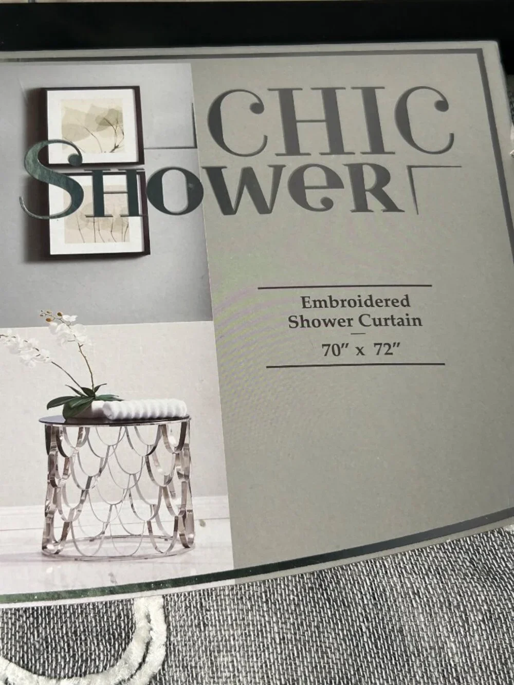 NEW Chic Shower Embroidered Shower Curtain 70